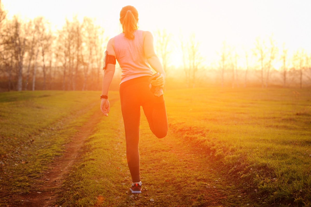 woman exercising first thing in the morning